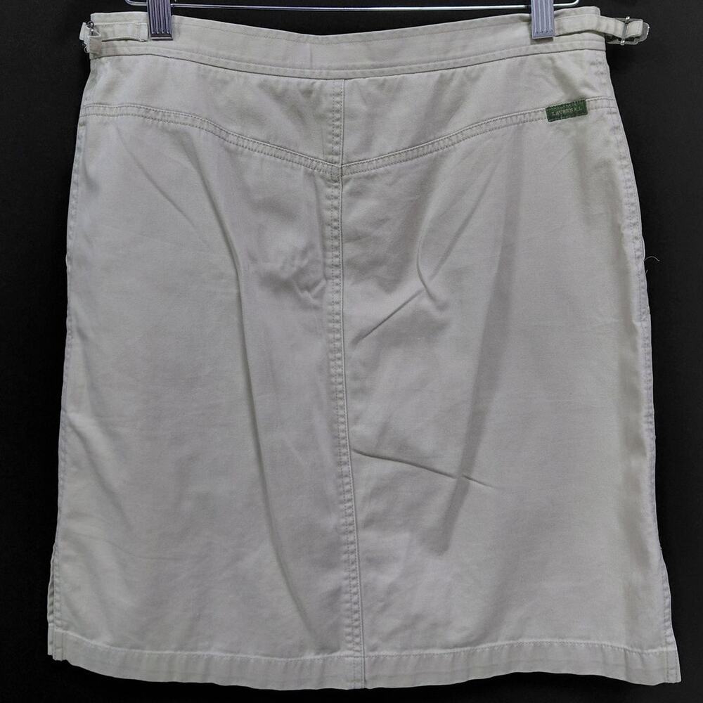 LAUREN RALPH LAUREN Cotton Skirt Beige Solid Woven Women Size 8